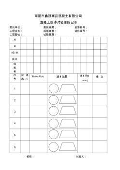 混凝土抗渗试验原始记录(1)