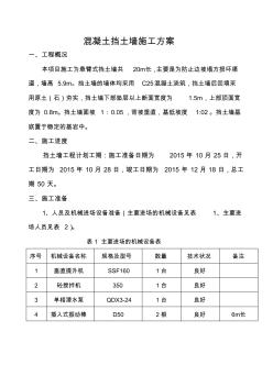 混凝土挡土墙施工方案