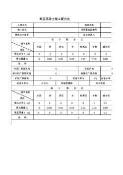 混凝土施工配合比調(diào)整記錄