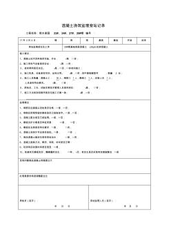 混凝土浇筑监理旁站记录