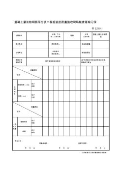 混凝土灌注桩钢筋笼分项工程检验批质量验收现场检查原始记录