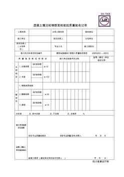 混凝土灌注桩钢筋笼检验批质量验收记录SG-T008