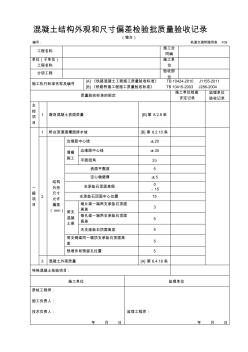 混凝土结构外观和尺寸偏差检验批质量验收记录-