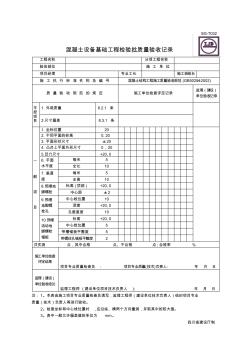 混凝土设备基础工程检验批质量验收记录