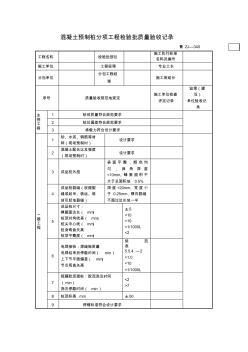 混凝土预制桩分项工程项目检验批质量验收记录