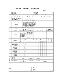 渠道混凝土板襯砌單元工程質(zhì)量評(píng)定表