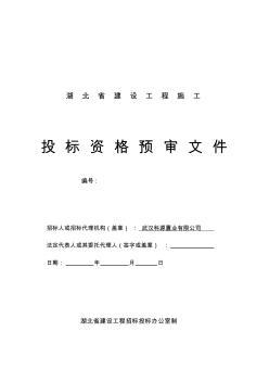 湖北省建设工程施工投标资格预审文件