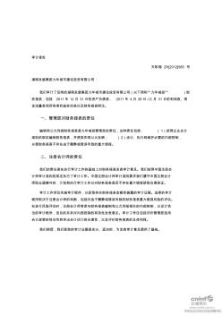 湖南发展集团九华城市建设投资有限公司审计报告(2011年12月31日)