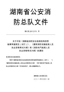 湖南省公安消防总队文件