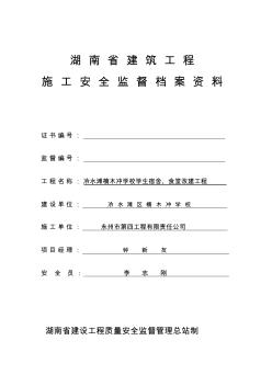 湖南省建筑工程施工安全监督档案资料