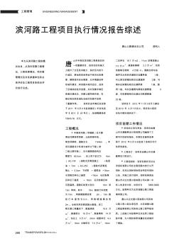 滨河路工程项目执行情况报告综述