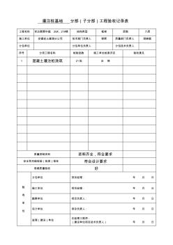 灌注桩基础工程验收记录表