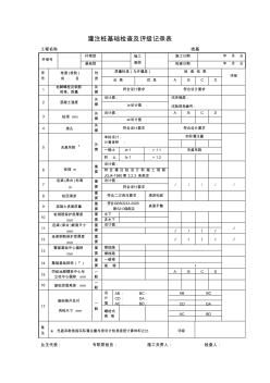 灌注桩基础检查及评级记录表