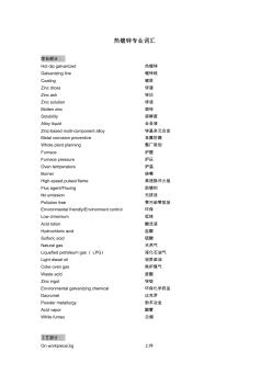 熱鍍鋅專業(yè)詞匯