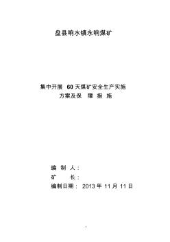 煤矿2013年集中开展60天煤矿安全生产实施方案及保障措施