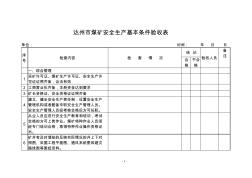 煤矿安全生产基本条件验收表(市局传)2011.10.25