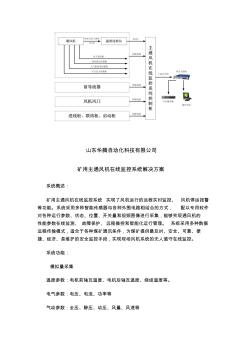 煤矿自动化主通风机在线监控系统解决方案