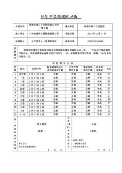 照明全负荷试验记录-例表2