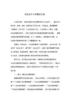 燃气安全工作汇报
