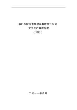 物流有限责任有限公司安全生产管理制度