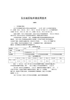 玉北地區(qū)鉆井液應用技術