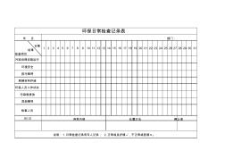 环保日常检查记录表