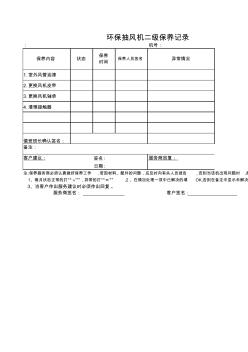 环保设施维护保养检查表