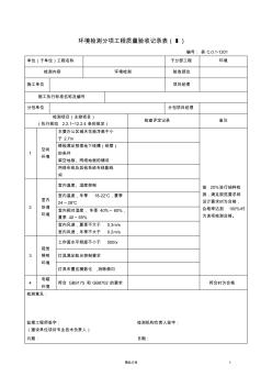 環(huán)境檢測(cè)分項(xiàng)工程質(zhì)量驗(yàn)收記錄表(Ⅰ)