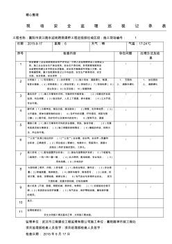 现场安全监理巡视记录表格模板