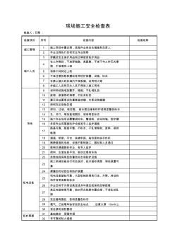 現(xiàn)場施工安全檢查表