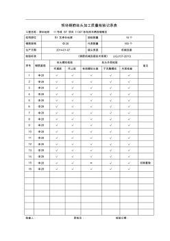 现场钢筋丝头加工质量检验记录表