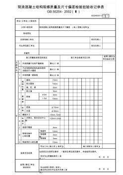 现浇混凝土结构观感质量及尺寸偏差检验批验收记录表(Ⅰ)GD24020112