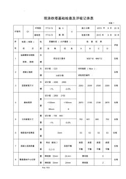 现浇铁塔基础基础检查与评级记录表