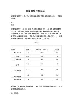 玻璃钢的参数性能