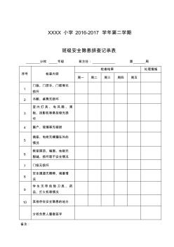 班级安全隐患排查记录表