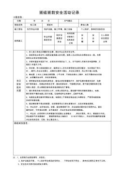 班組班前安全活動記錄(砼工班)