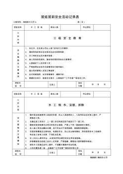 班组班前安全活动记录表(木工班组)