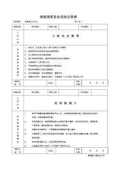 班组班前安全活动记录表(砼班组)