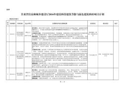 甘肅省住房和城鄉(xiāng)建設(shè)廳2016年建設(shè)科技建筑節(jié)能與綠色建筑