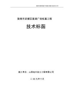 甘肅隴南蓮湖廣場樁基工程技術(shù)標(biāo)函(施工組織設(shè)計)