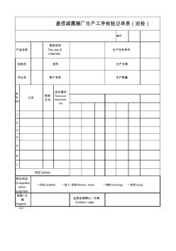 生產(chǎn)工序檢驗(yàn)記錄表