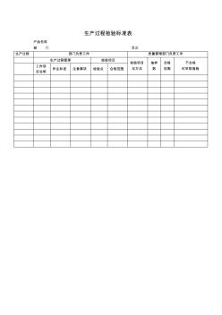 生产过程检验标准表