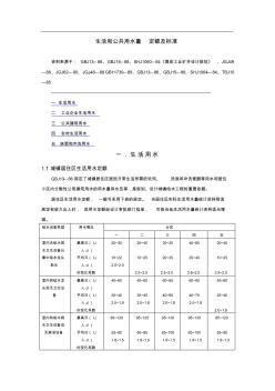 生活和公共用水量--定額及標準