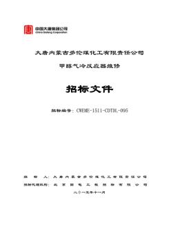 甲醇?xì)饫浞磻?yīng)器維修招標(biāo)文件