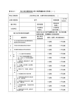 電力變壓器安裝工程分項工程質(zhì)量驗收記錄表