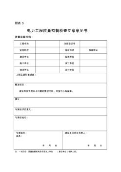 电力工程质量监督检查专家意见书表格