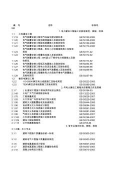 电力建设工程现行标准、规程、规范索引(2008年版)