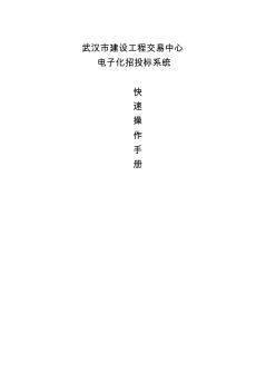 電子標標書制作快速手冊