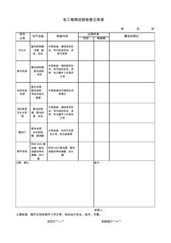 电工周巡视检查记录表