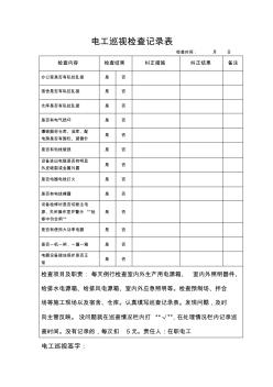 电工巡视检查记录表 (2)